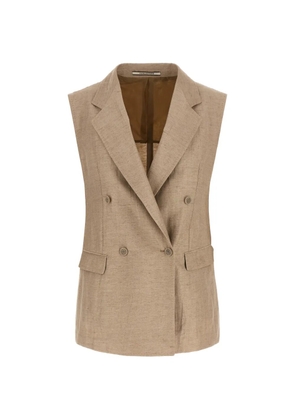 Tagliatore Bernice double-breasted flap pocket vest - Neutrals