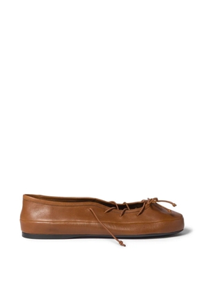 Miu Miu nappa leather ballerinas - Brown