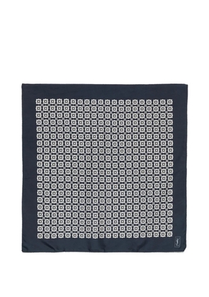 Saint Laurent Pre-Owned 1990s geometric silk scarf - Blue