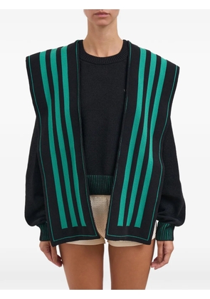 adidas striped hooded sweater - Black