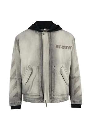 Off-White hooded denim jacket - Grey