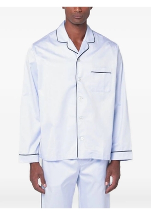 TEKLA piped-trim pajama shirt - Blue