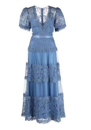 Tadashi Shoji Fatiha floral-lace dress - POWDER BLUE