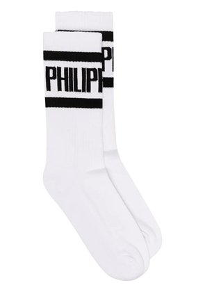 Philipp Plein logo print socks - White