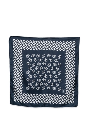 Saint Laurent Pre-Owned 1990s print silk scarf - Blue
