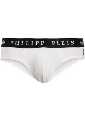 Philipp Plein logo embroidered briefs - White