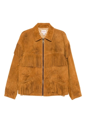 KAMIYA fringed leather jacket - Brown