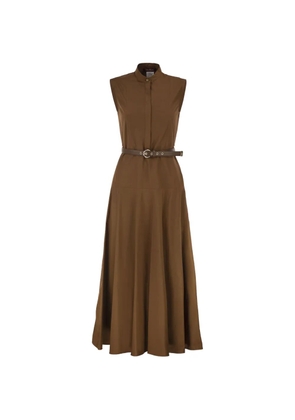 Max Mara belted cotton midi dress - Brown