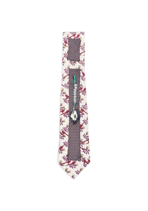 A.N.G.E.L.O. Vintage Upcycling x Stefania Bertoni customised Hermés silk tie - White