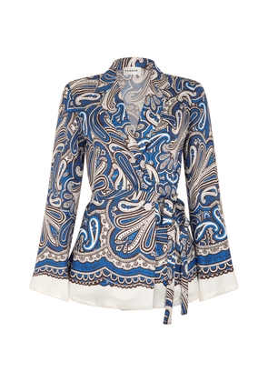 P.A.R.O.S.H. paisley-print tie-waist blazer - Blue