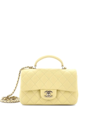 CHANEL Pre-Owned Classic Single Flap Top Handle Bag Quilted Lambskin Mini shoulder bag - Yellow