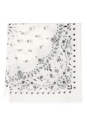 kujten bandana-print cashmere scarf - White