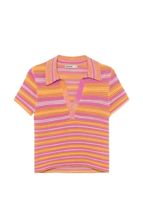 Simkhai knitted striped polo top - Orange