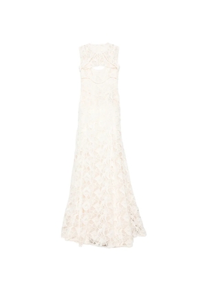 Costarellos Lace sleeveless maxi dress - Neutrals
