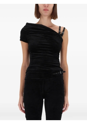 Versace Jeans Couture one-shoulder buckled top - Black
