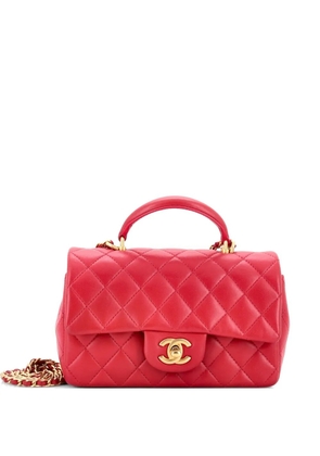 CHANEL Pre-Owned Classic Single Flap Top Handle Bag Quilted Lambskin Mini shoulder bag - Pink