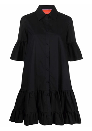 La DoubleJ short-sleeve ruffle-hem dress - Black