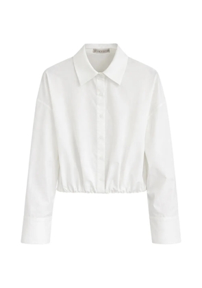 alice + olivia Tobie button-fastening relaxed-fit crop shirt - White