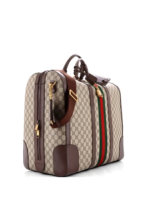 Gucci Pre-Owned Savoy Web Convertible Duffle Bag GG Coated Canvas Tall travel bag - Brown