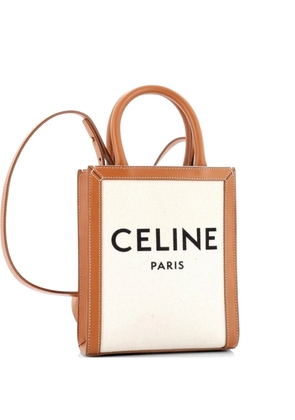 Celine Pre-Owned Vertical Cabas Canvas with Leather Mini tote bag - Brown