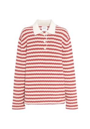 Barrie striped cashmere polo shirt - Red