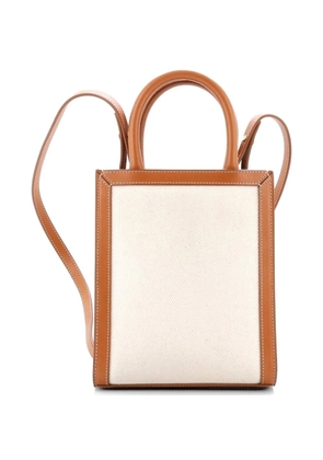 Celine Pre-Owned Vertical Cabas Canvas with Leather Mini tote bag - Brown