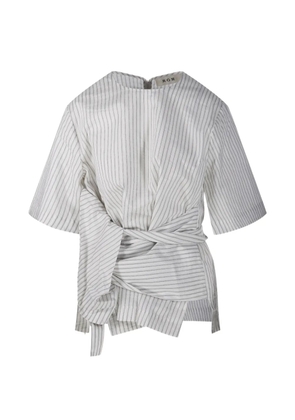 Róhe striped tie blouse - White