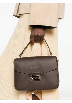 ADRIANNA FERETTI gold-tone clasp shoulder bag - Brown