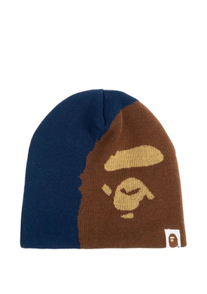 A BATHING APE® Ape Head-detail beanie hat - Blue