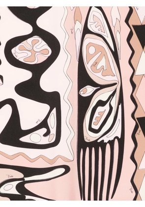 PUCCI lettering striped silk scarf - Pink