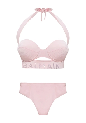Balmain logo-embellished bikini set - Pink