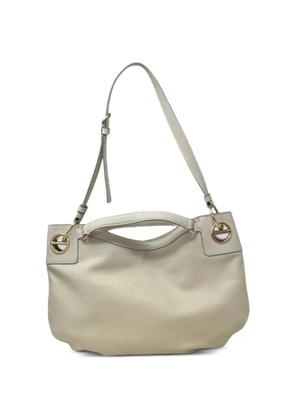 Borbonese medium London leather shoulder bag - White