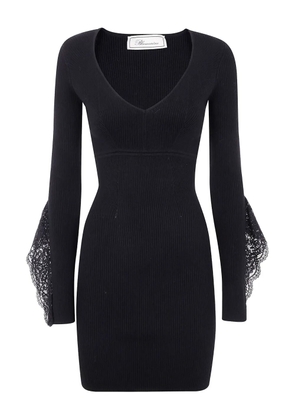 Blumarine ribbed mini dress - Black