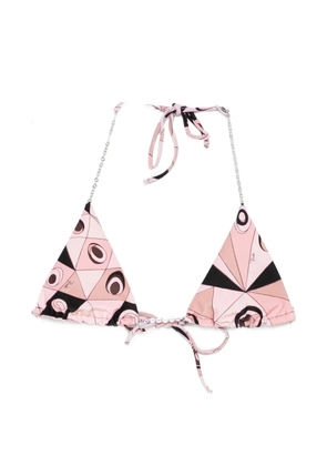 PUCCI Occhi chain triangle bikini top - Pink