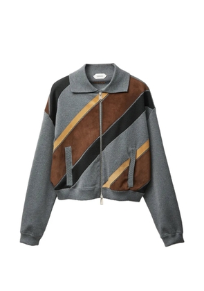 Versace panelled zip-up cardigan - Grey