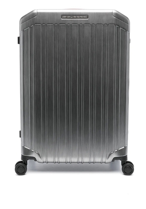 PIQUADRO logo-lettering zip-up luggage - Silver