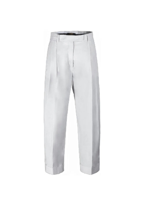 Moorer RUTH-WFC pleated cotton trousers - White