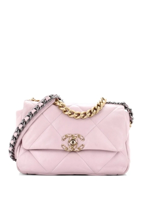 CHANEL Pre-Owned 19 Flap Bag Quilted Leather Medium crossbody bag - Pink