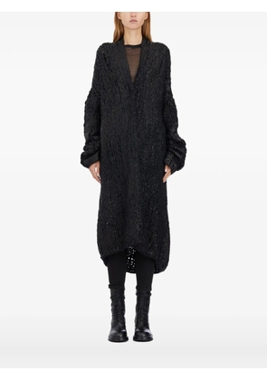 TOTALLY. H long Laminato textured cardigan - Black