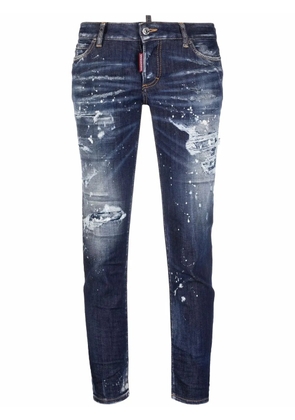 DSQUARED2 cropped distressed denim jeans - Blue
