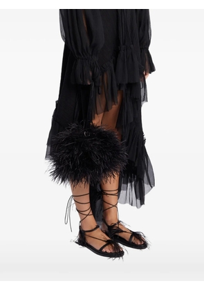 Ann Demeulemeester Iza feather clutch bag - Black