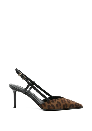 Sergio Levantesi Giulia leopard slingback pumps - Brown