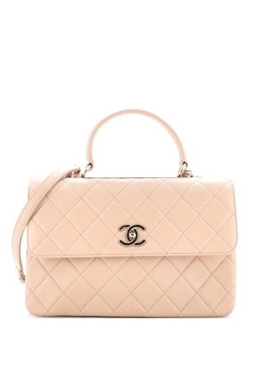 CHANEL Pre-Owned Trendy CC Top Handle Bag Quilted Lambskin Medium satchel - Neutrals