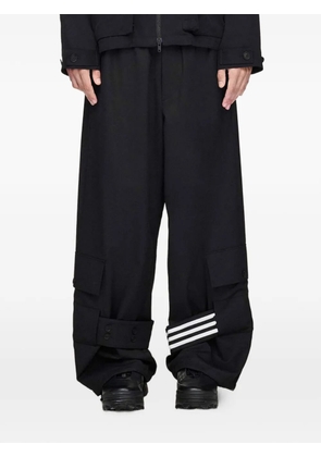 Y-3 wide-leg stripe-detail trousers - Black