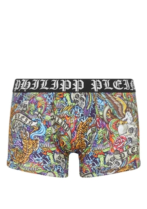 Philipp Plein tattoo-print boxers - Green