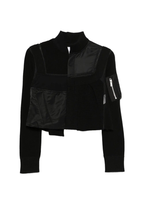 sacai panelled zip jacket - Black