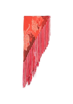 ETRO printed fringed scarf - Red