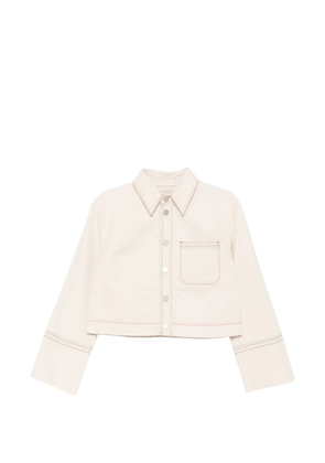 ALEMAIS Norma stitch cropped denim jacket - Neutrals