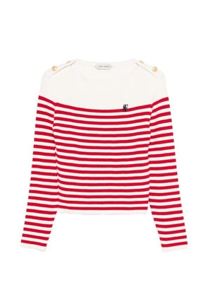 Alberta Ferretti striped button sweater - White