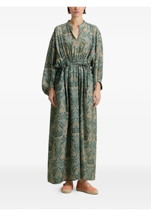 Woolrich elasticated floral midi dress - Green
